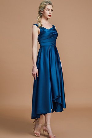 Robe demoiselle d'honneur naturel ligne a de princesse en satin avec sans manches