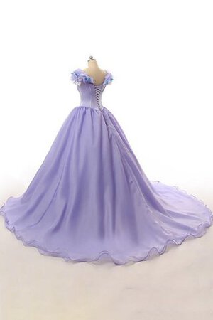 Robe de quinceanera de lotus de mode de bal en dentelle noeud en organza