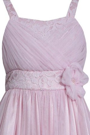 Robe cortège fille a-ligne avec décoration dentelle avec fleurs en tulle manche nulle