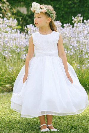 Robe cortège fille plissé pailleté de lotus en organza manche nulle