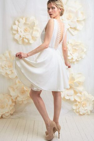 Robe de mariée nature simple dos nu avec décoration dentelle de longueur à genou