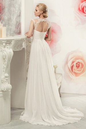 Robe de mariée longue manche nulle de tour de ceinture empire entrecroisé avec chiffon