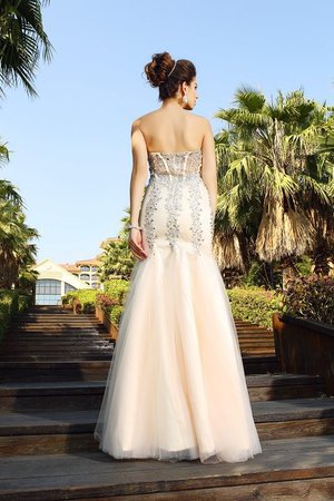 Robe de soirée longue avec perle de sirène avec zip de bustier