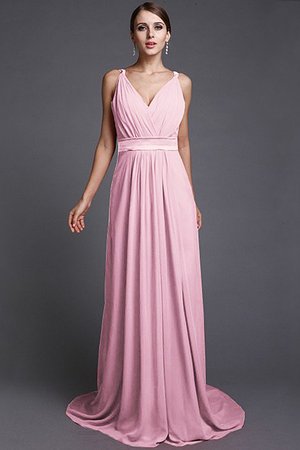 Robe demoiselle d'honneur naturel longue avec chiffon ligne a de lotus