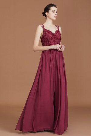 Robe demoiselle d'honneur ligne a unique ruché avec chiffon de col en cœur