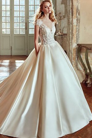 Robe de mariée naturel avec bouton en satin salle interne de mode de bal