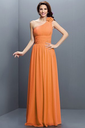 Robe demoiselle d'honneur longue avec chiffon manche nulle jusqu'au sol avec fronce