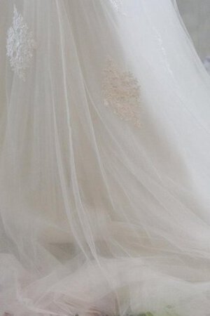 Robe de mariée naturel a-ligne col en forme de cœur cordon manche nulle