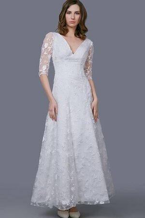 Robe de mariée impressioé longue delicat jusqu'à la cheville a-ligne