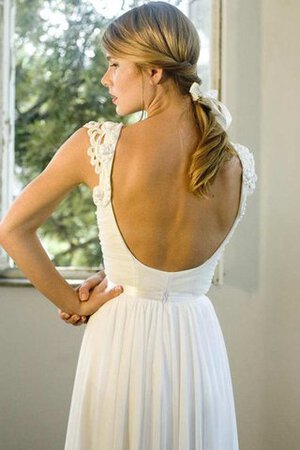 Robe de mariée plissage dos nu ruché v encolure ligne a