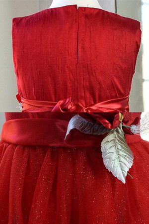Robe cortège fille naturel textile en tulle de lotus avec nœud avec fleurs