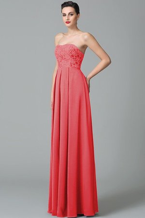 Robe demoiselle d'honneur longue en chiffon de col en cœur manche nulle a-ligne