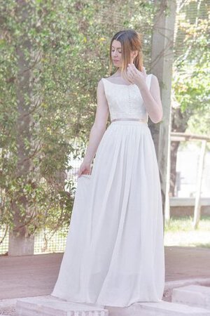 Robe de mariée naturel plissage fermeutre eclair a-ligne longueur au ras du sol