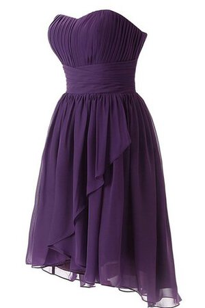 Robe demoiselle d'honneur plissage a-ligne avec fronce avec chiffon manche nulle