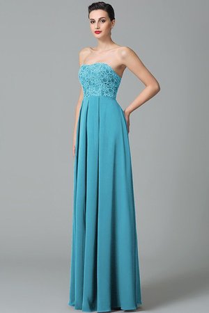 Robe demoiselle d'honneur longue en chiffon de col en cœur manche nulle a-ligne