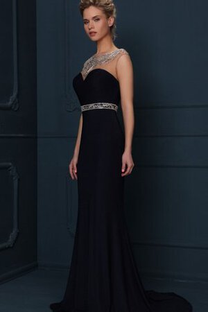 Robe de bal classique avec zip a-ligne avec manche courte avec chiffon