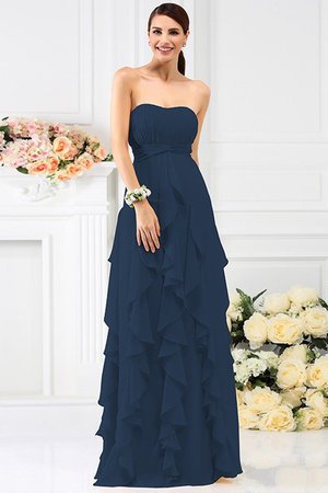 Robe demoiselle d'honneur plissage longue avec chiffon de bustier manche nulle