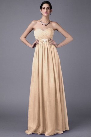 Robe demoiselle d'honneur longue plissage avec chiffon manche nulle avec fronce