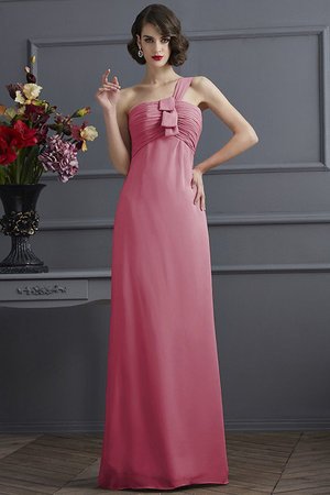 Robe demoiselle d'honneur plissage longue avec fronce manche nulle en chiffon