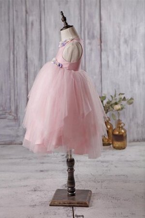 Robe cortège fille plissé textile en tulle manche nulle au niveau de cou ceinture