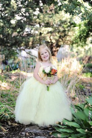 Robe cortège fille avec manche courte jusqu'au sol en tulle avec fleurs ceinture en étoffe