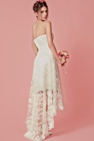 Robe de mariée attirent fermeutre eclair decoration en fleur haut bas en dentelle