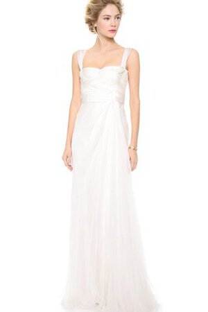 Robe de mariée plissage ceinture haut encolure en carré a plage en taffetas