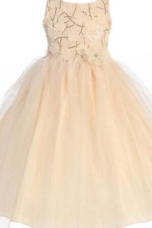 Robe cortège fille a-ligne avec sans manches encolure ronde decoration en fleur