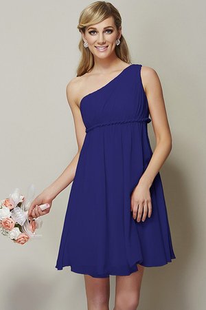 Robe demoiselle d'honneur ceinture avec ruban a-ligne avec chiffon manche nulle