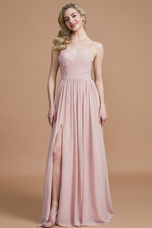 Robe demoiselle d'honneur de princesse manche nulle en chiffon ruché jusqu'au sol