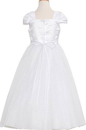 Robe cortège fille brillant de col carré avec manche courte a-ligne