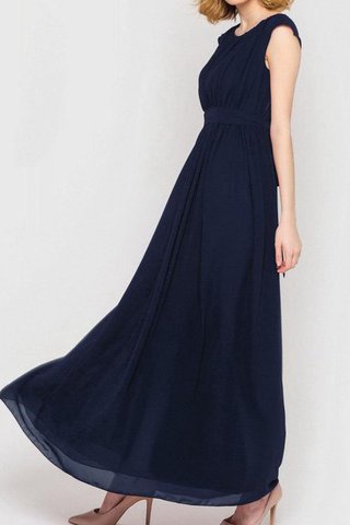 Robe mère de mariée à la mode avec manche courte col en bateau avec ruban ligne a