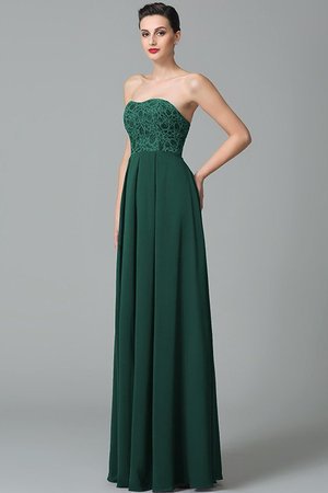 Robe demoiselle d'honneur longue en chiffon de col en cœur manche nulle a-ligne