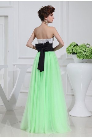 Robe de bal jusqu'au sol de princesse ligne a fermeutre eclair avec perle