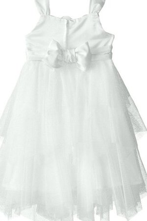 Robe cortège fille avec fleurs avec nœud ligne a textile en tulle manche nulle