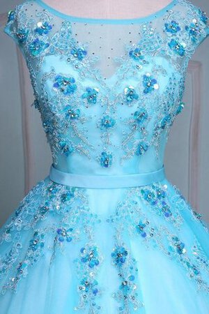 Robe de quinceanera de lotus arrivée au mollet en tulle avec perle decoration en fleur