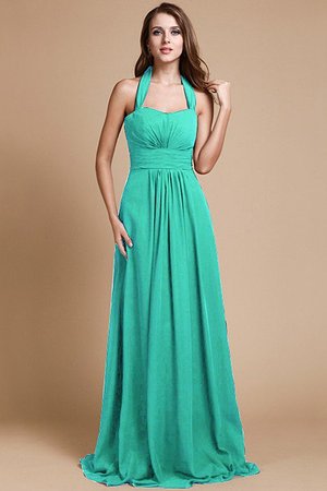 Robe demoiselle d'honneur fermeutre eclair de lotus dénudé manche nulle en chiffon