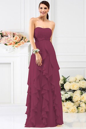 Robe demoiselle d'honneur plissage longue avec chiffon de bustier manche nulle