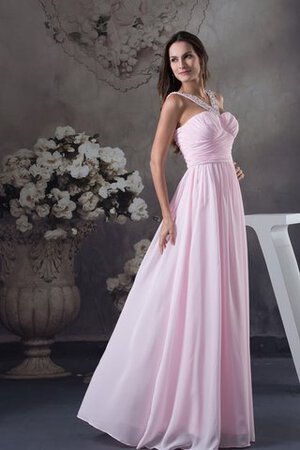 Robe de soirée plissé longue avec chiffon croisade avec perle