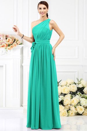 Robe demoiselle d'honneur longue de princesse ligne a manche nulle avec chiffon