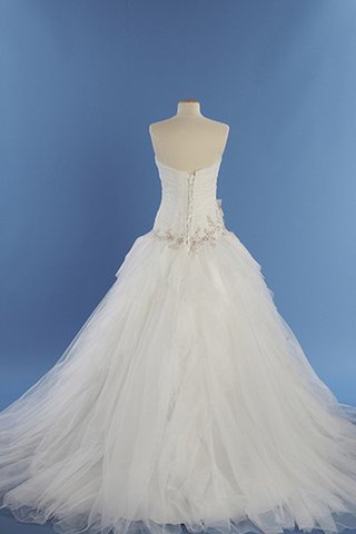 Robe de mariée romantique de mode de bal au jardin ceinture avec perle avec lacets