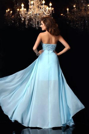 Robe de bal longue en chiffon jusqu'au sol avec perle de princesse