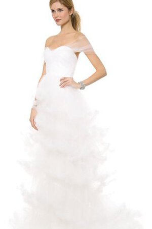 Robe de mariée longue naturel avec manche courte fermeutre eclair de traîne courte