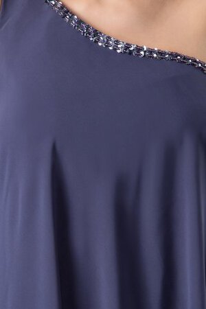 Robe de cocktail en chiffon avec perle avec fronce d'épaule asymétrique au niveau de genou