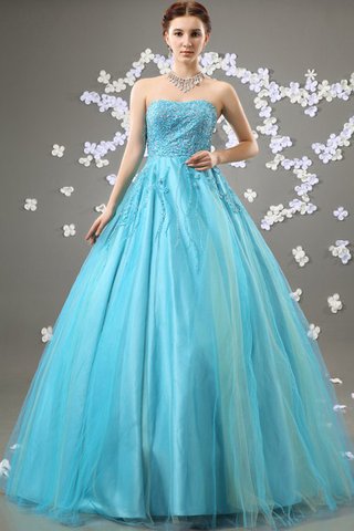 Robe de quinceanera textile en tulle avec perle ligne a de mode de bal