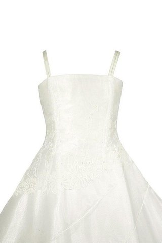 Robe cortège fille naturel en organza appliques avec sans manches longueur au ras du sol