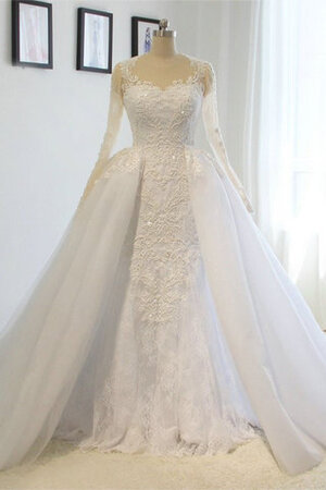 Robe de mariée de traîne moyenne avec perle en dentelle incroyable en salle