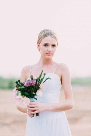 Robe de mariée naturel avec décoration dentelle a plage ligne a longueru au niveau de sol