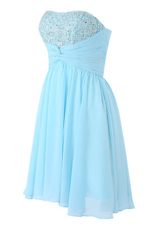 Robe de cocktail courte avec perle avec cristal avec sans manches avec chiffon