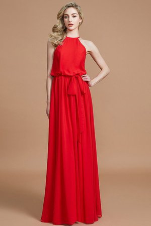 Robe demoiselle d'honneur avec ruban avec chiffon dénudé ceinture ligne a